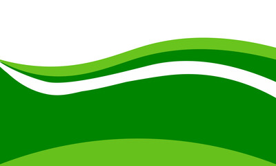 Abstract White and Green wave wide background banner,