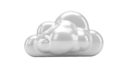 White Pearlescent 3D Cloud Shape with Soft Reflections on Black Background weather technology