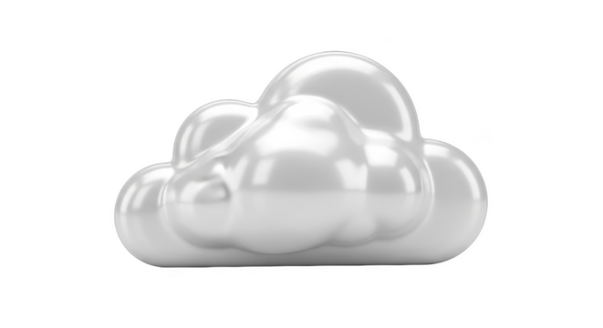 White Pearlescent 3D Cloud Shape with Soft Reflections on Black Background weather technology