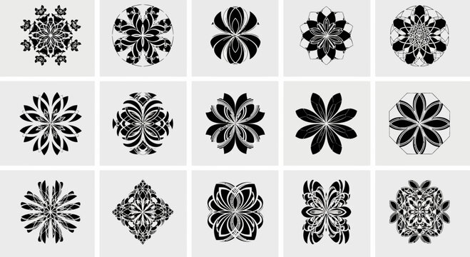 Discover a stunning collection of elegant floral and geometric mandala designs, perfect for adding sophisticated artistic flair to any project.