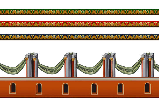 Banner set illustration in Byzantine style isolated on white background