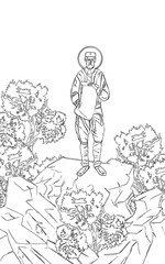 Vukashin Mandrapa (name english). Greek coloring page in Byzantine style