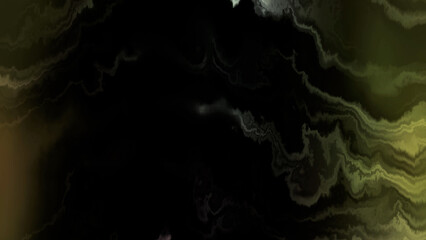 Mysterious swirling dark abstract texture with subtle glowing green and yellow veins creating a captivating, modern, and atmospheric backdrop for design projects.