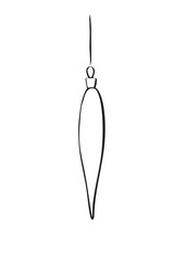 Simple Outline Christmas Icicle Ornament Vector