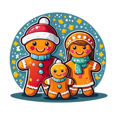 Fototapeta premium Gingerbread Cookie Family 