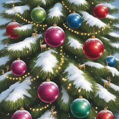 christmas tree branches with balls