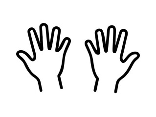 Obraz premium Hands isolated on a white background, Hand collection, vector outline illustration, Set of finger 