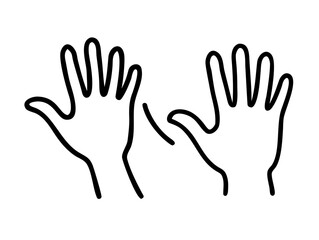 Obraz premium Hands isolated on a white background, Hand collection, vector outline illustration, Set of finger 