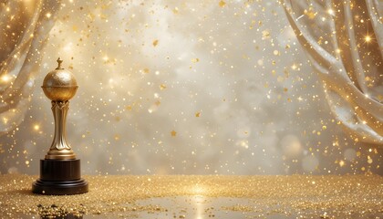 Luxury Award Nomination Ceremony Background with Golden Glitter Sparkles