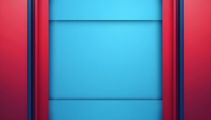Red Gradient Background with Blue Box Rectangle for Abstract Vector Design