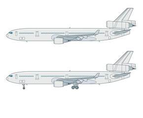 Dreistrahliger Airliner