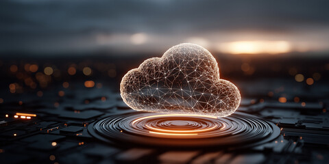 Digital transformation in cloud adoption exploring ai integration in technology futuristic environment abstract viewpoint