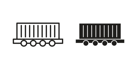 Cargo wagon icon for web design, mobile apps