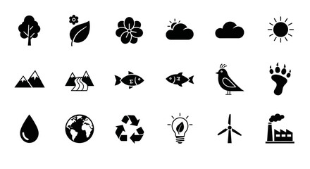 Fototapeta premium Nature and Environment Icons
