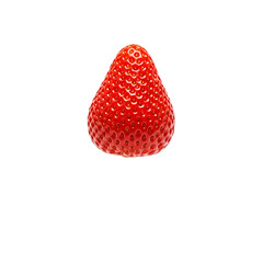 Vibrant Red Strawberry Isolated on White Background.