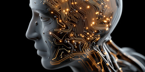 Harnessing digital transformation ai adoption in cloud computing technology sector visual content futuristic environment close-up view