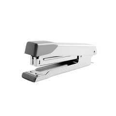 Modern Silver and Gray Stapler Office Supply Tool.