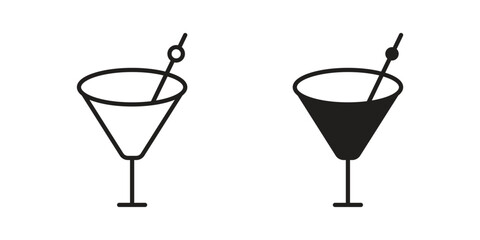 Cocktail icon for web design, mobile apps