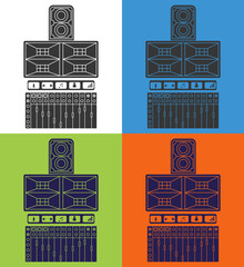 modern glyph music speaker icon with different color style and background