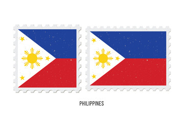 Postage stamp Philippines. Vintage vector illustration in grunge style.