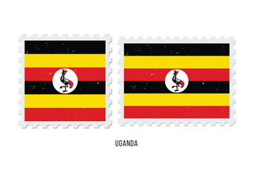 Postage stamp Uganda. Vintage vector illustration in grunge style.