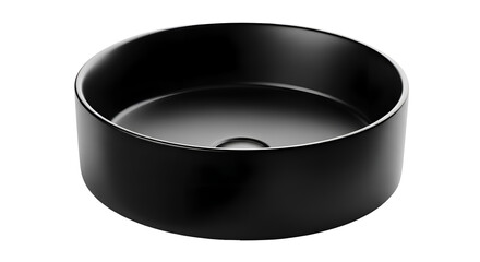 Sleek Black Ceramic Vessel Sink for Modern Bathroom Design.