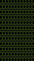 Abstract background featuring a seamless pattern of connected green circles on a dark surface modern design concept for textile prints and wallpaper