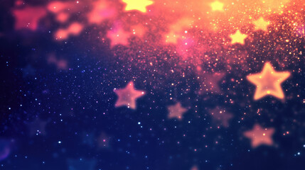 Abstract Glowing Stars Background,