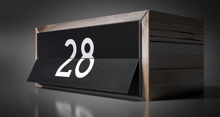 28 - calendar with day of a month - 3D illustration