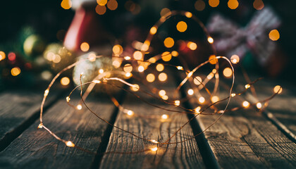 Golden Christmas Lights Glow