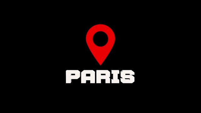 Paris city destination pin appearing in a film strip border, ideal for french travel vlogs, culture and documentary films.