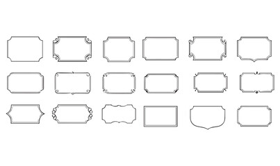 Decorative Frame Outline Set – Elegant Border Shapes for Labels, Signs, and Graphic Design