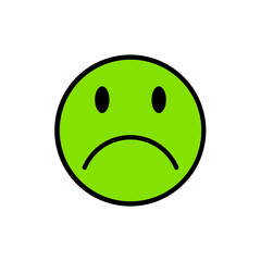 Emoticon with sad face. Emoji icon. Vector illustration