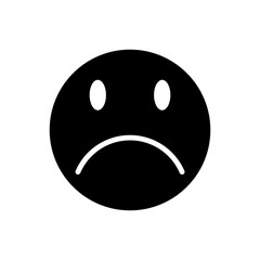 Emoticon with sad face. Emoji icon. Vector illustration