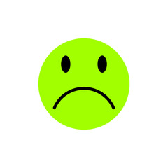 Emoticon with sad face. Emoji icon. Vector illustration