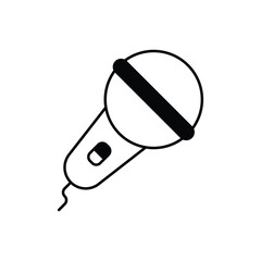 Wireless Mic line icon vector stock with white background