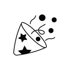 Confetti line icon vector stock with white background