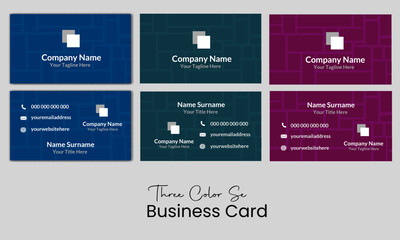 Corporate business card design set.