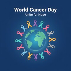 World Cancer Day Unite for Hope with Global Awareness Ribbons