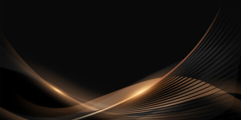 Abstract modern design black background with luxury golden elements vector illustration.