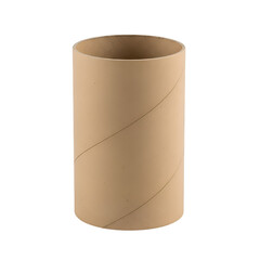 Empty Cardboard Tube Cylinder Isolated on White Background.
