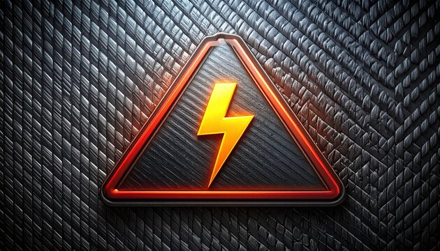 High Voltage Warning Sign on Textured Background.