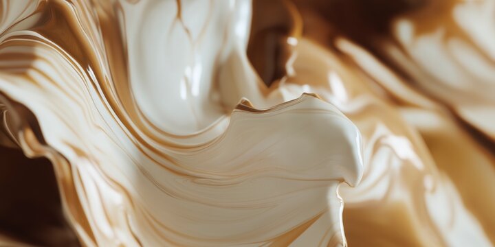 Abstract flowing milky liquid soft curve and gentle swirl - Powered by Adobe