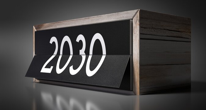 2030 - table calendar - 3D illustration
