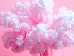 Fototapeta premium Pink and White Swirling Ink Cloud Abstract