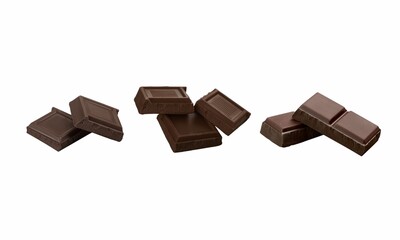 Premium Chocolate Squares Isolated on White Background Illustration Vector. Neat chocolate squares on white, perfect for dessert ads, packaging concepts, menus, and premium culinary design.