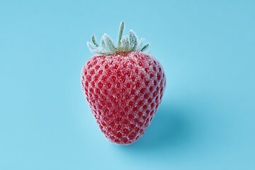 Isolated strawberry frozen food fresh fruit red berry dessert sweet healthy vitamin diet