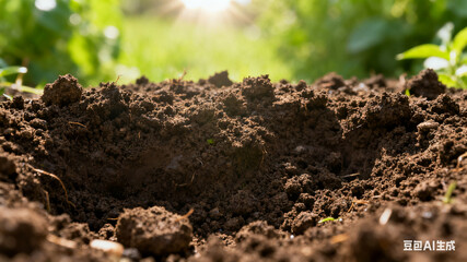 Close-up of rich, textured soil symbolizing growth and natural vitality in gardening.