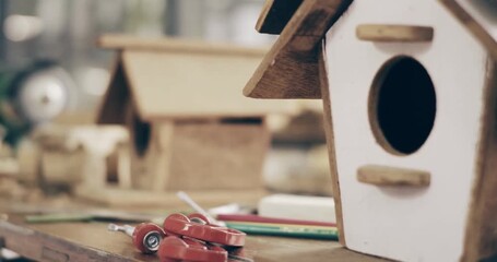 man working with wood Carpenter at work woods workshop Electric saw for sawing boards, worker saws a wooden board