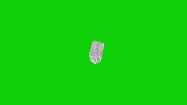 A clean sheet unfolds and refolds smoothly on green screen, showing no drawing, just realistic paper texture and lighting for visual effects.